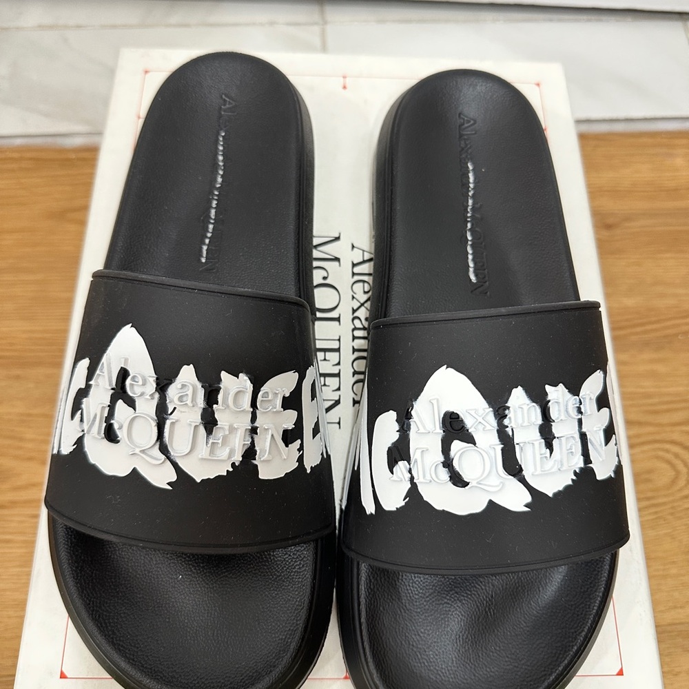 Alexander McQueen Black and White Loafers